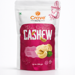 Crave Nuts Raw Organic Cashew 250g – Premium Natural Whole Kaju