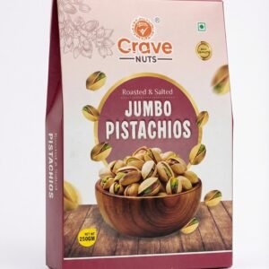 Crave Nuts Roasted & Salted Jumbo Pistachios 250g – Premium Crunchy Pista
