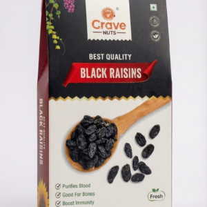 Crave Nuts Black Raisins 250g – Premium Kali Kishmish (Natural Dry Grapes)