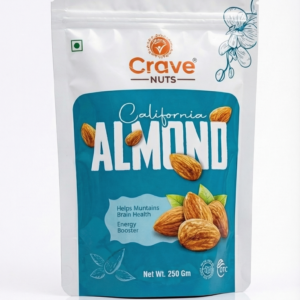 Crave Nuts California Almonds 250g – Premium Whole Badam